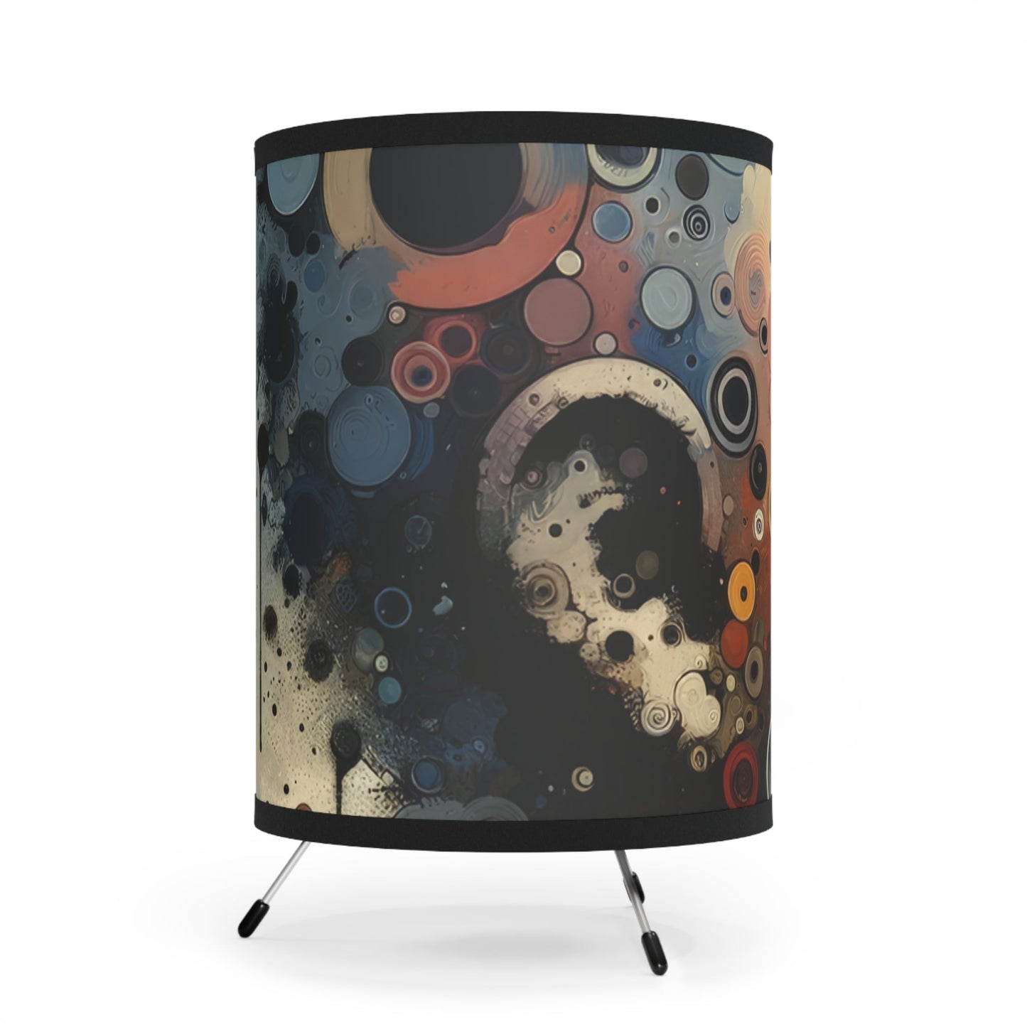 Reflective Tachism Contemplation Tripod Lamp with High-Res Printed Shade, US\CA plug - ATUH.ART