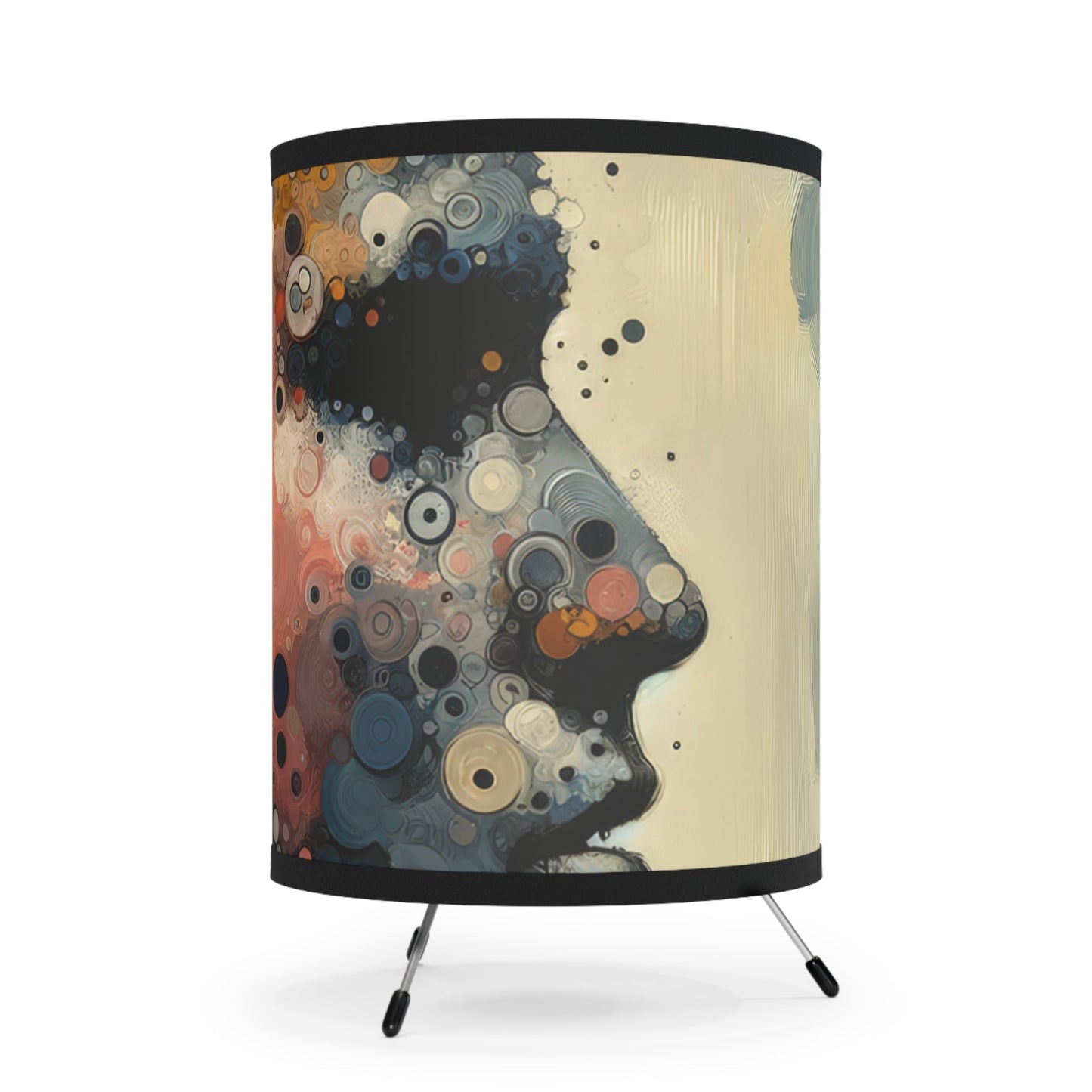 Reflective Tachism Contemplation Tripod Lamp with High-Res Printed Shade, US\CA plug - ATUH.ART