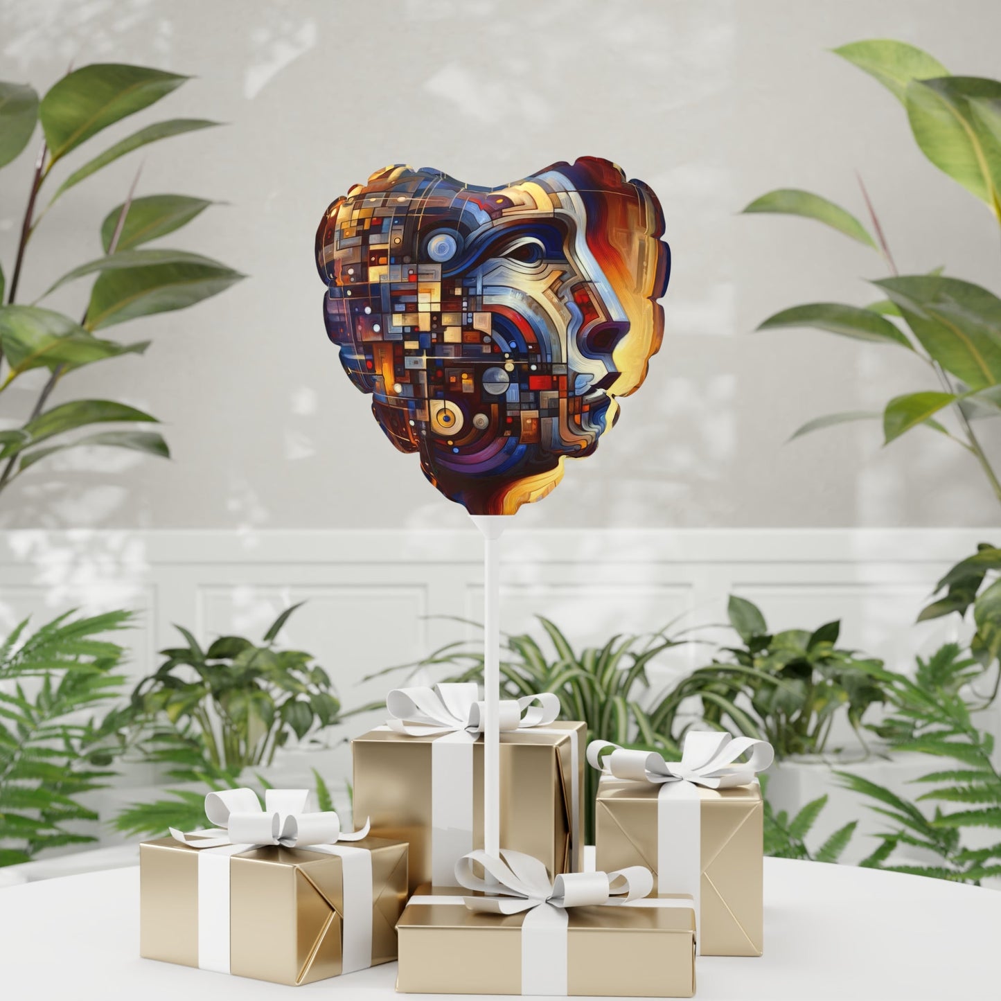 Reflective Tachism Shield Balloon (Round and Heart-shaped), 11" - ATUH.ART