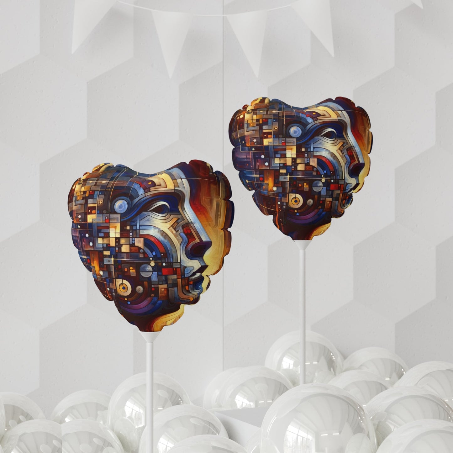 Reflective Tachism Shield Balloon (Round and Heart-shaped), 11" - ATUH.ART