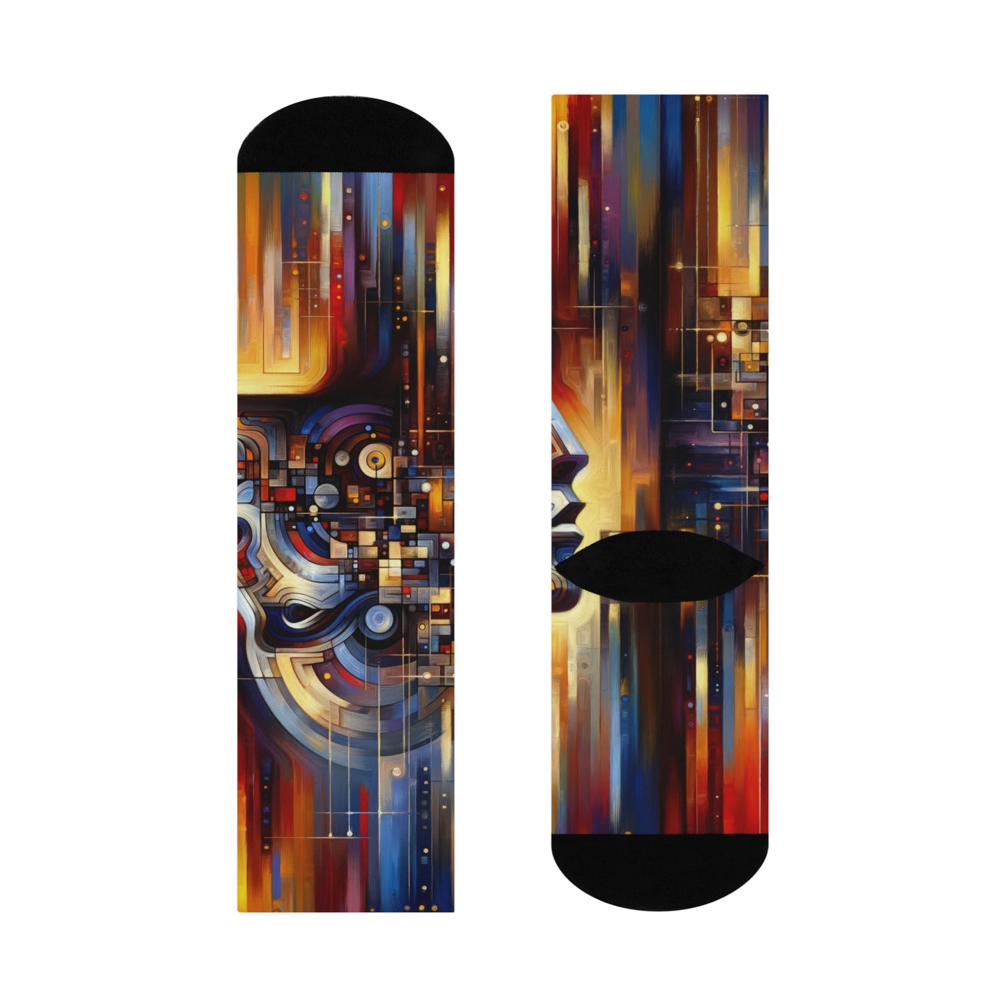 Reflective Tachism Shield Cushioned Crew Socks - ATUH.ART