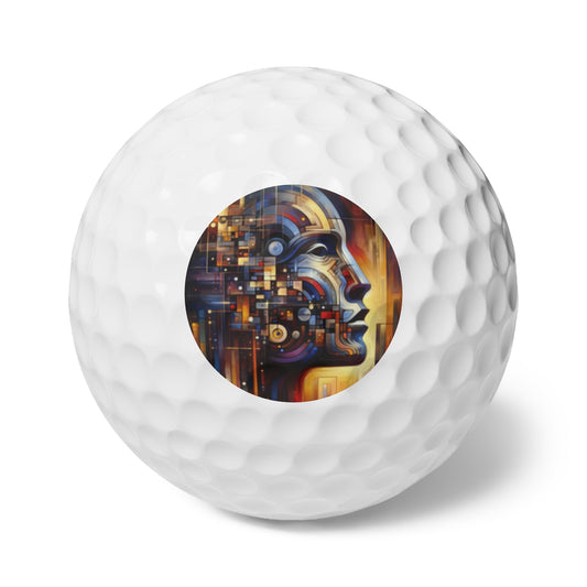 Reflective Tachism Shield Golf Balls, 6pcs - ATUH.ART