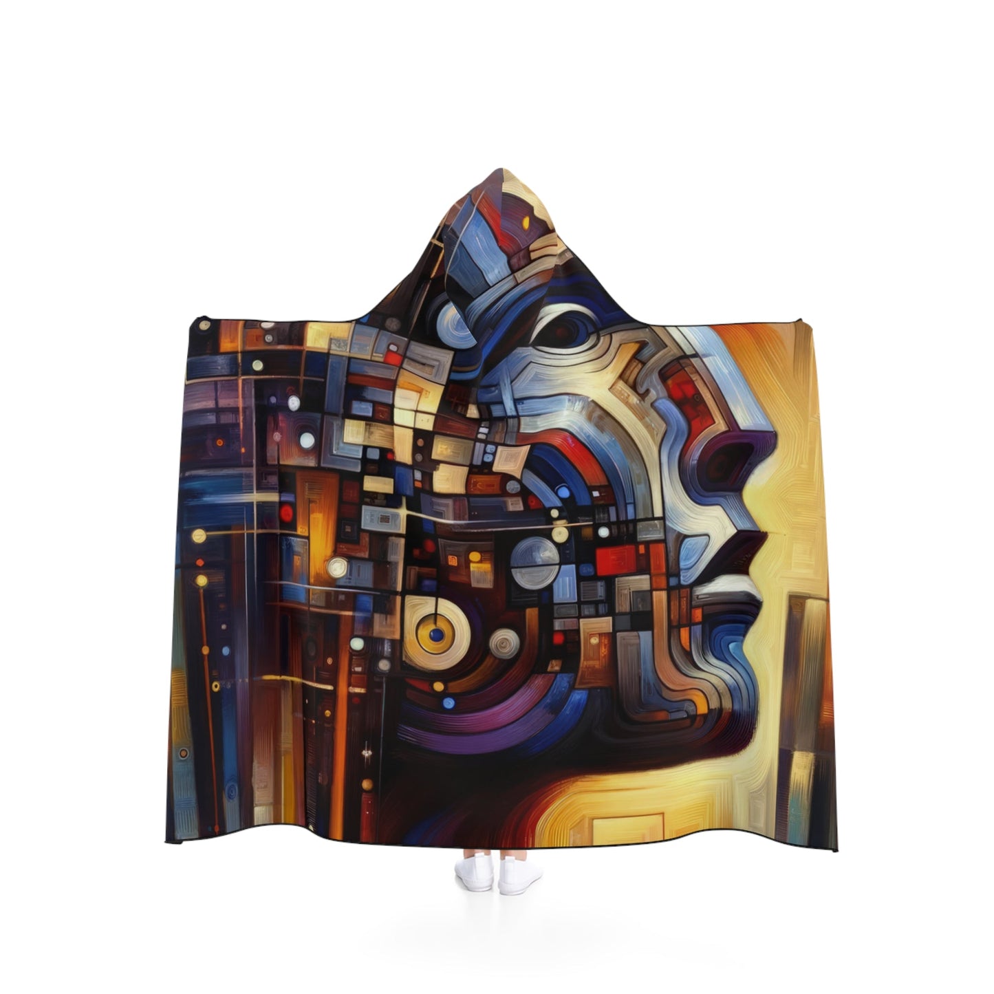 Reflective Tachism Shield Hooded Blanket - ATUH.ART