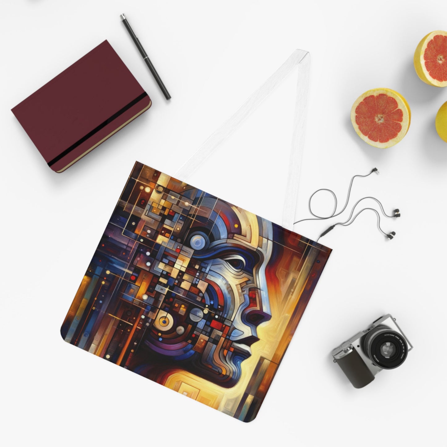 Reflective Tachism Shield Shoulder Tote Bag (AOP) - ATUH.ART