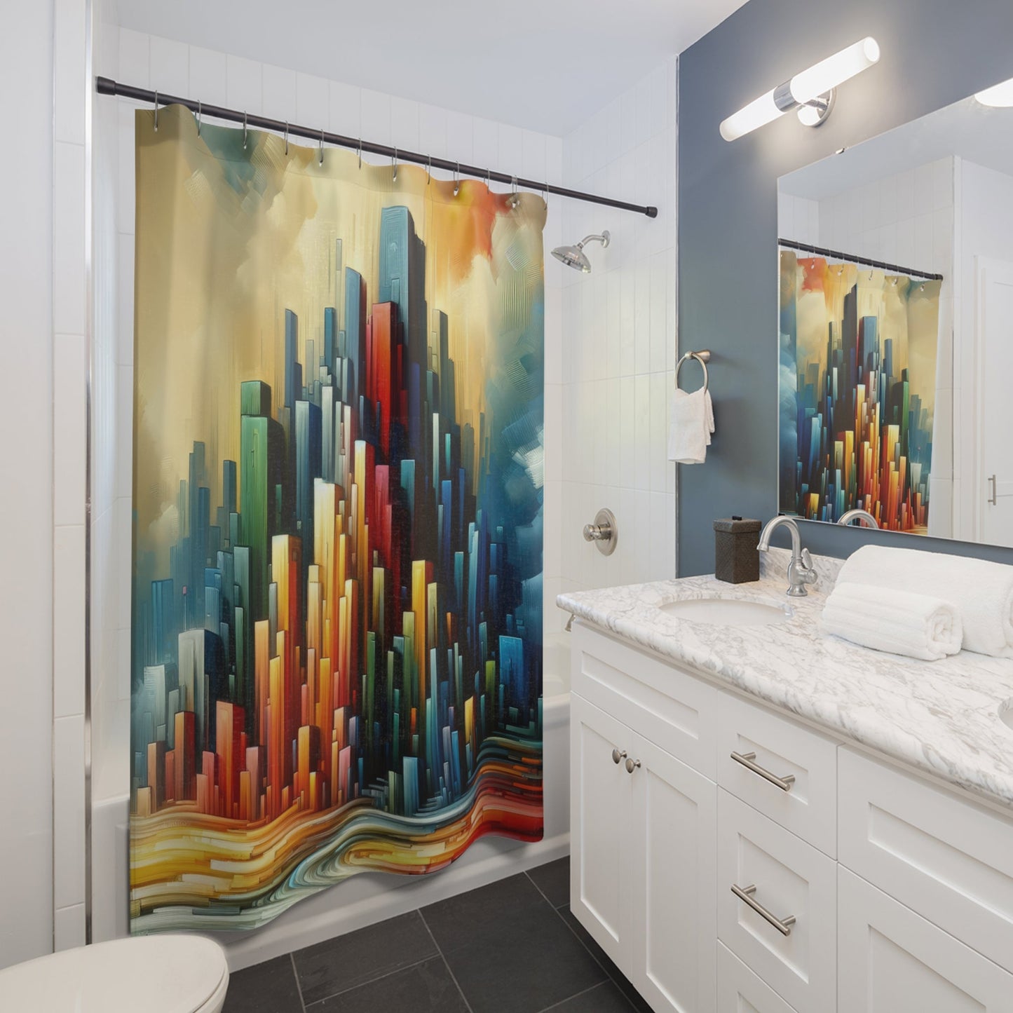 Resolute Fortress Metamorphosis Shower Curtains - ATUH.ART