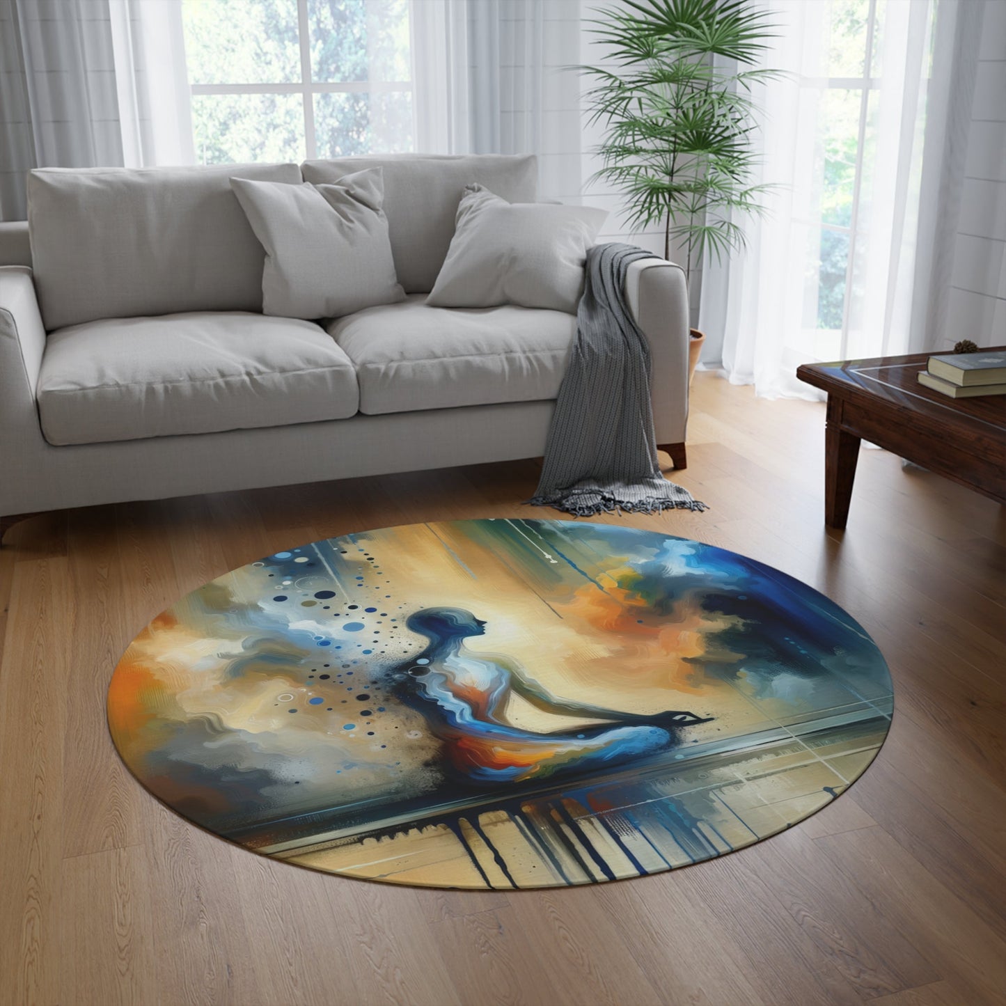 Resonance Abstract Healing Round Rug - ATUH.ART