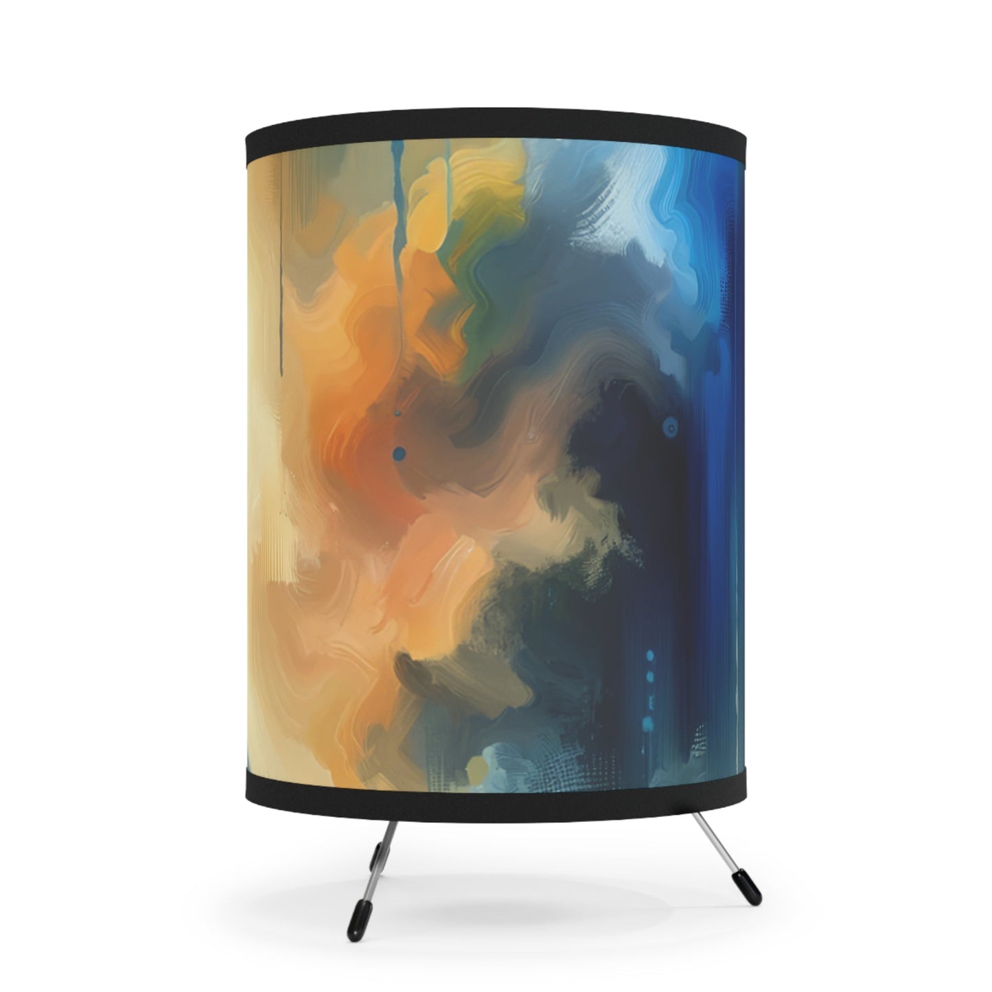 Resonance Abstract Healing Tripod Lamp with High-Res Printed Shade, US\CA plug - ATUH.ART