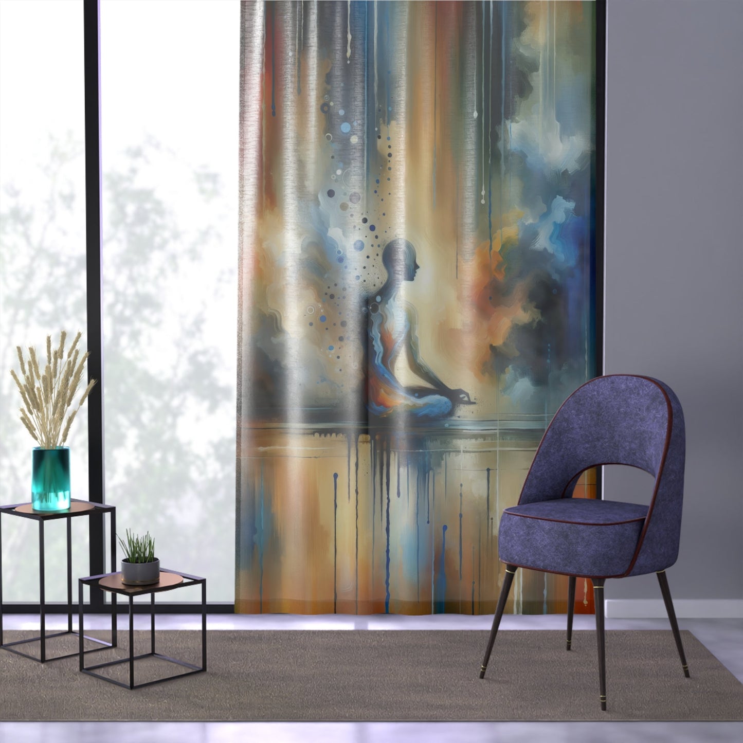 Resonance Abstract Healing Window Curtain - ATUH.ART