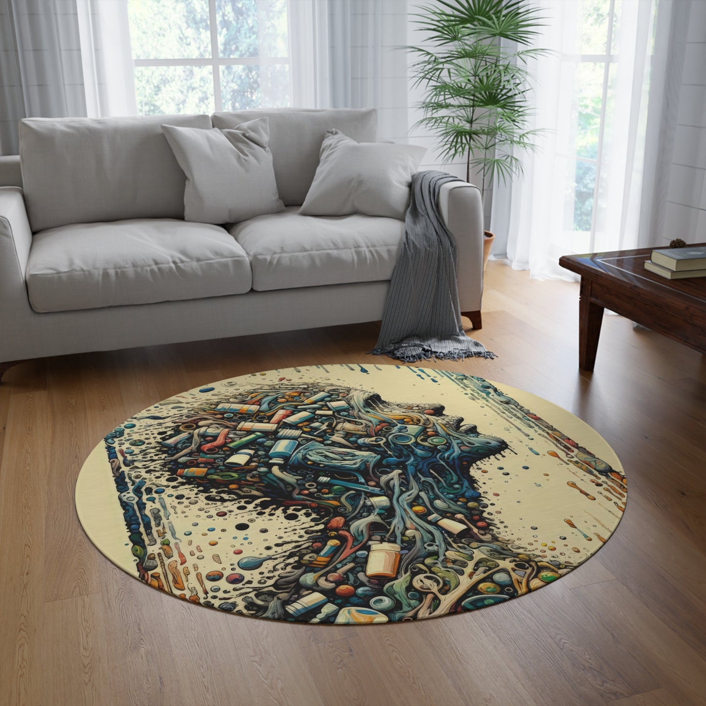 Rethinking Consumption Transformation Round Rug - ATUH.ART