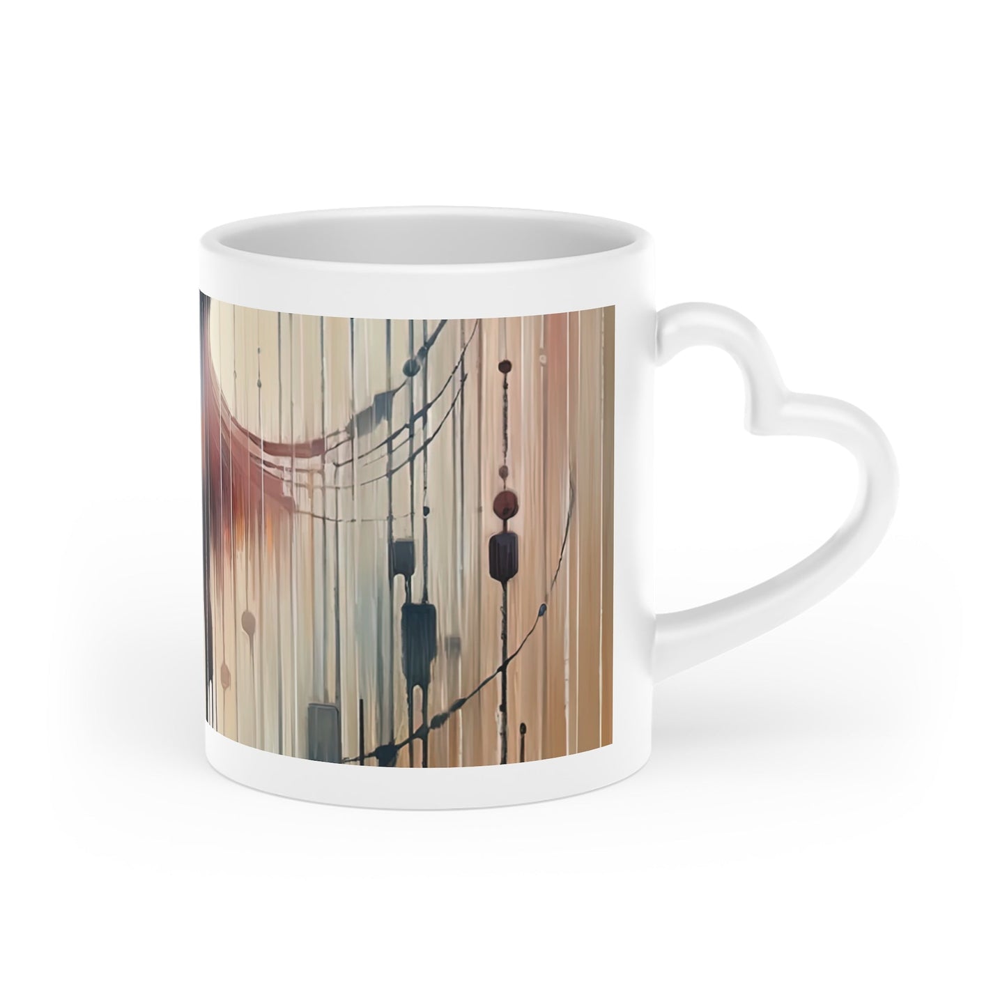 Rhythmic Heart Dance Heart-Shaped Mug - ATUH.ART