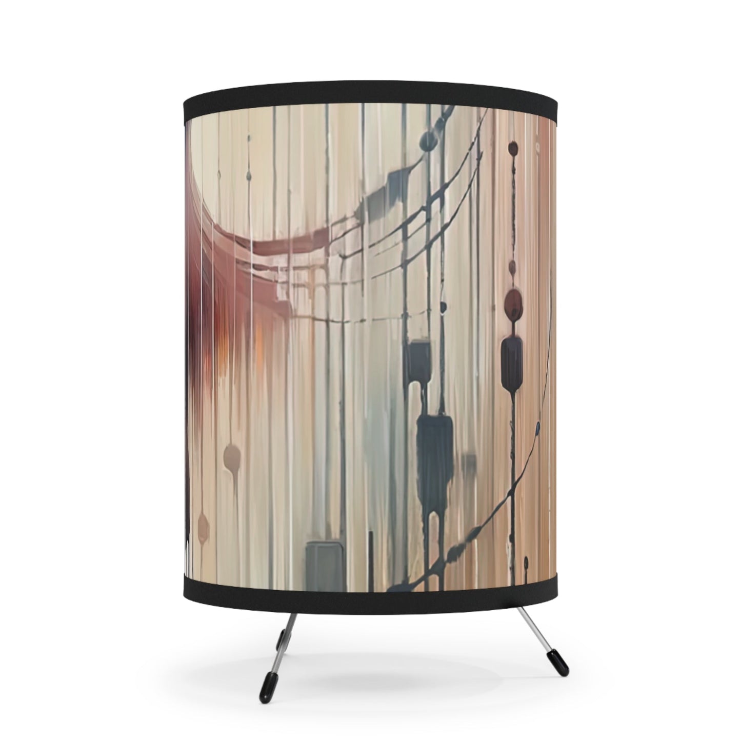 Rhythmic Heart Dance Tripod Lamp with High-Res Printed Shade, US\CA plug - ATUH.ART