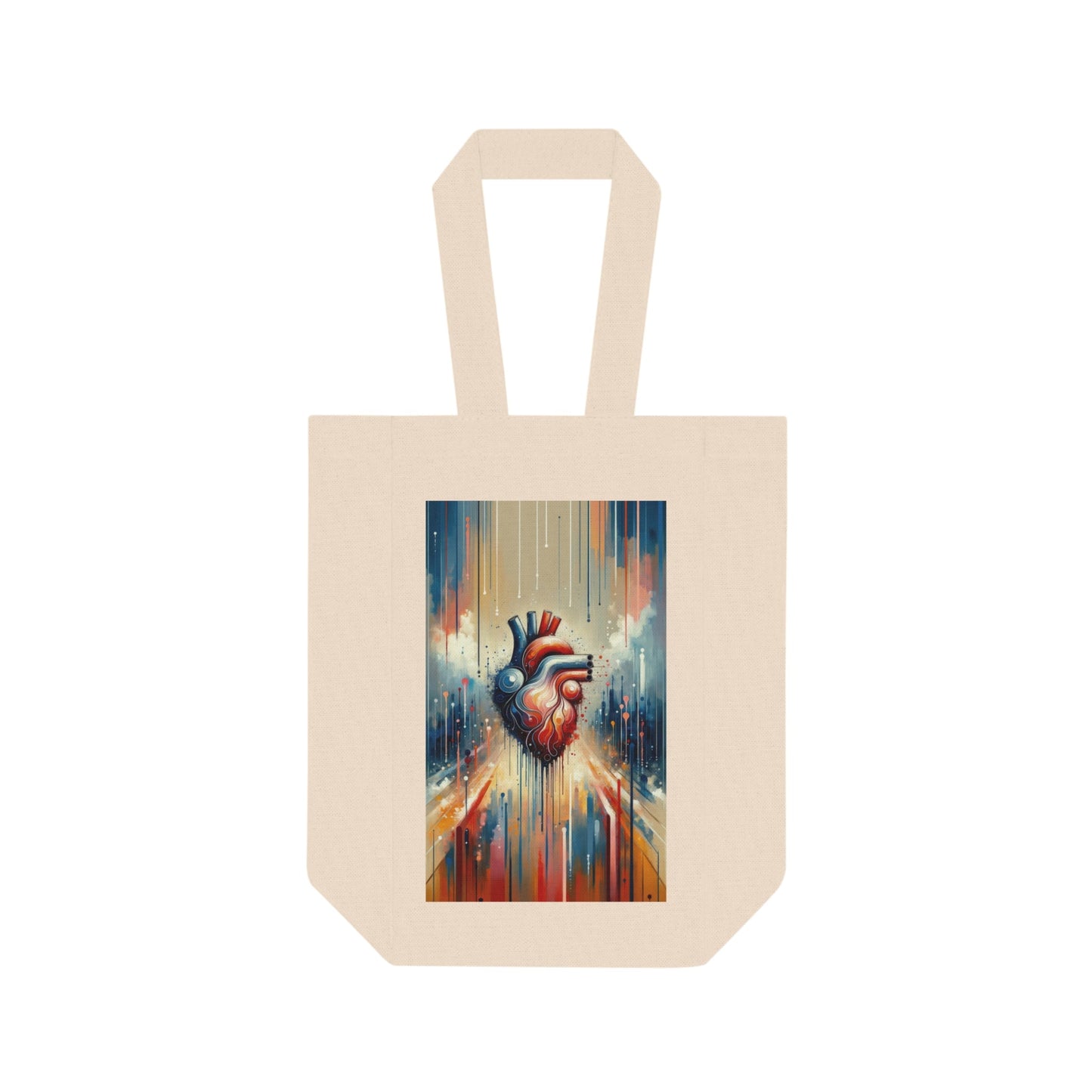 Rhythmic Heart Harmony Double Wine Tote Bag - ATUH.ART