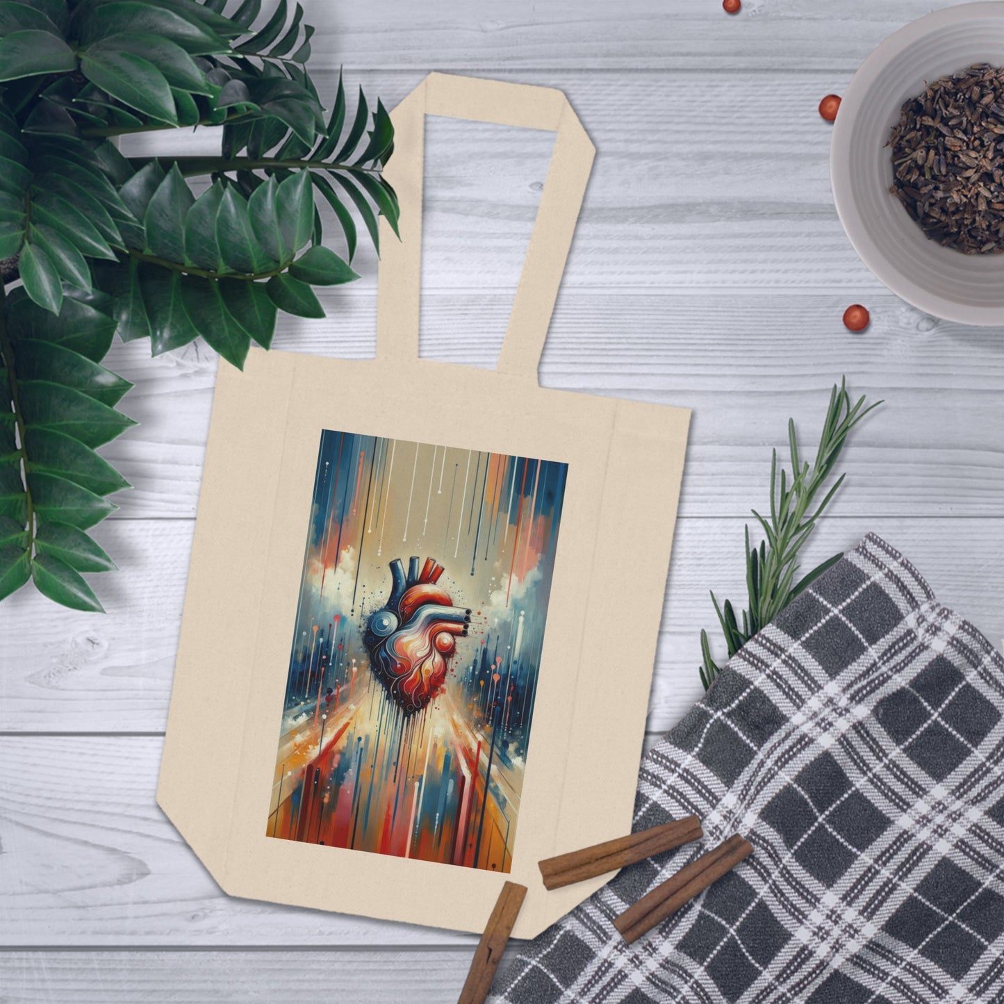 Rhythmic Heart Harmony Double Wine Tote Bag - ATUH.ART