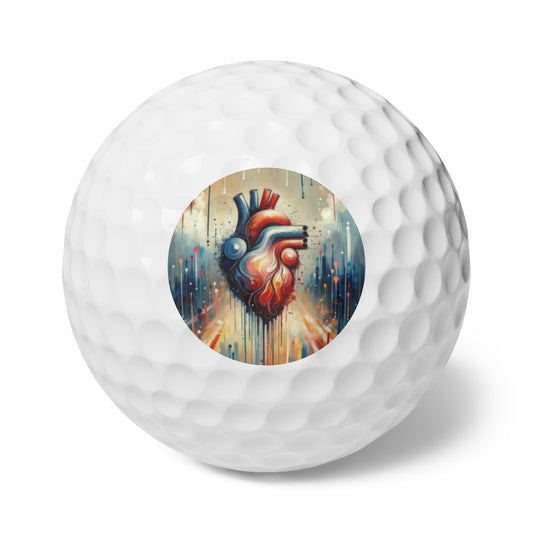 Rhythmic Heart Harmony Golf Balls, 6pcs - ATUH.ART