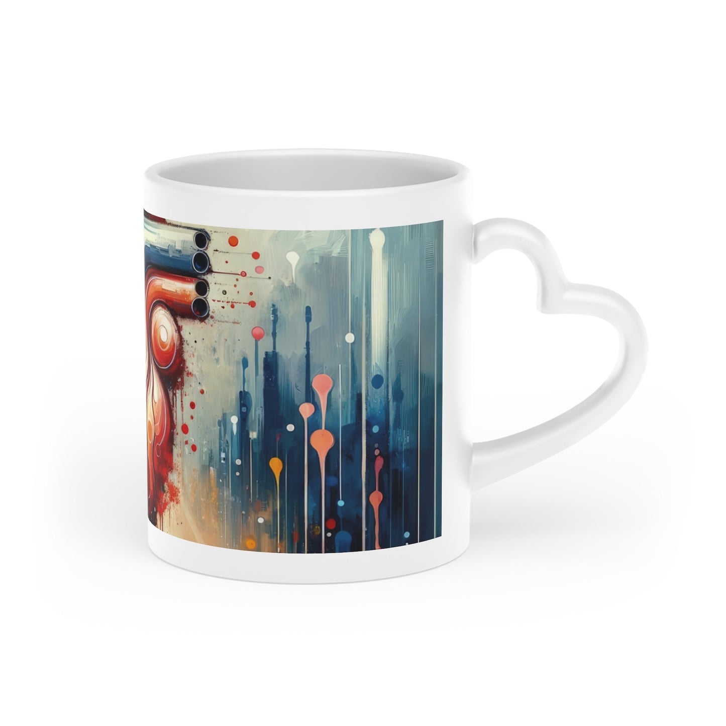 Rhythmic Heart Harmony Heart-Shaped Mug - ATUH.ART