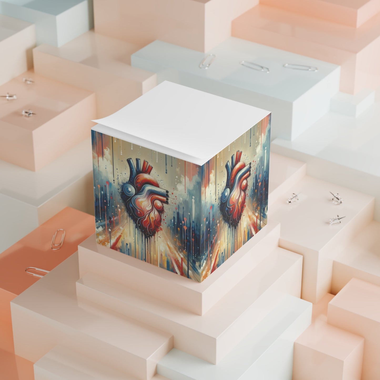 Rhythmic Heart Harmony Note Cube - ATUH.ART