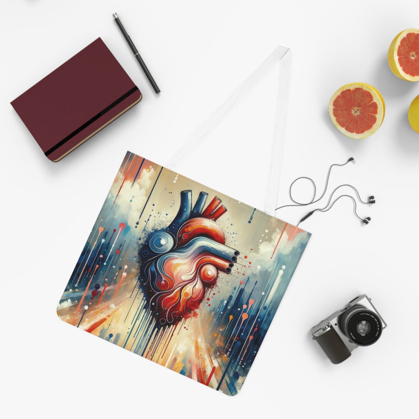 Rhythmic Heart Harmony Shoulder Tote Bag (AOP) - ATUH.ART