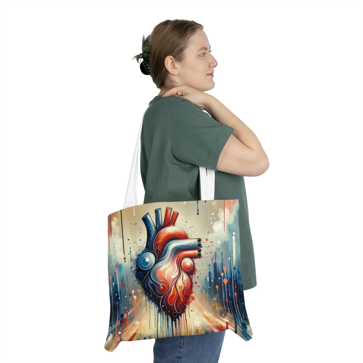 Rhythmic Heart Harmony Shoulder Tote Bag (AOP) - ATUH.ART
