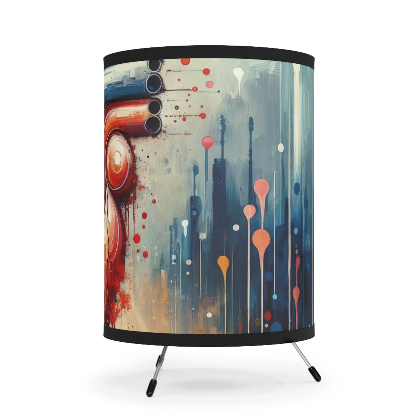 Rhythmic Heart Harmony Tripod Lamp with High-Res Printed Shade, US\CA plug - ATUH.ART