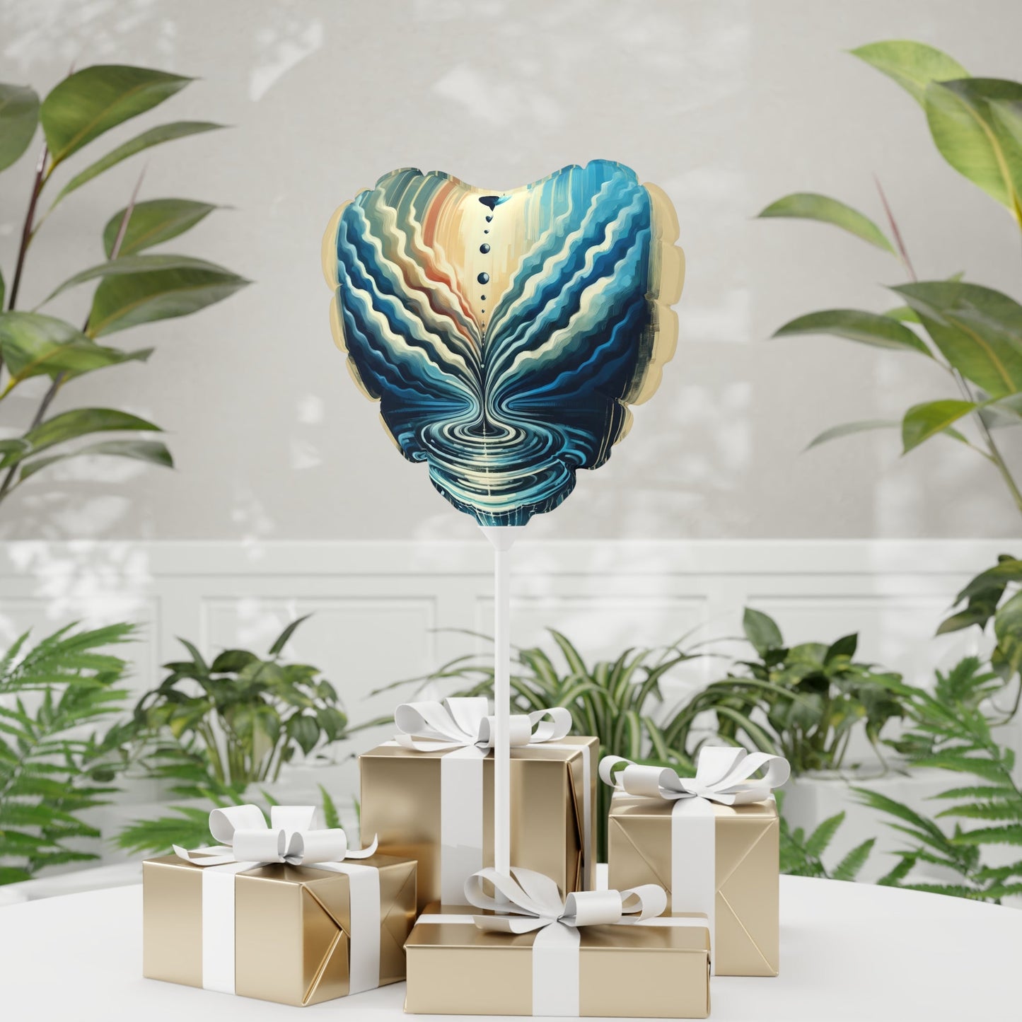 Ripple Effect Abstract Balloon (Round and Heart-shaped), 11" - ATUH.ART