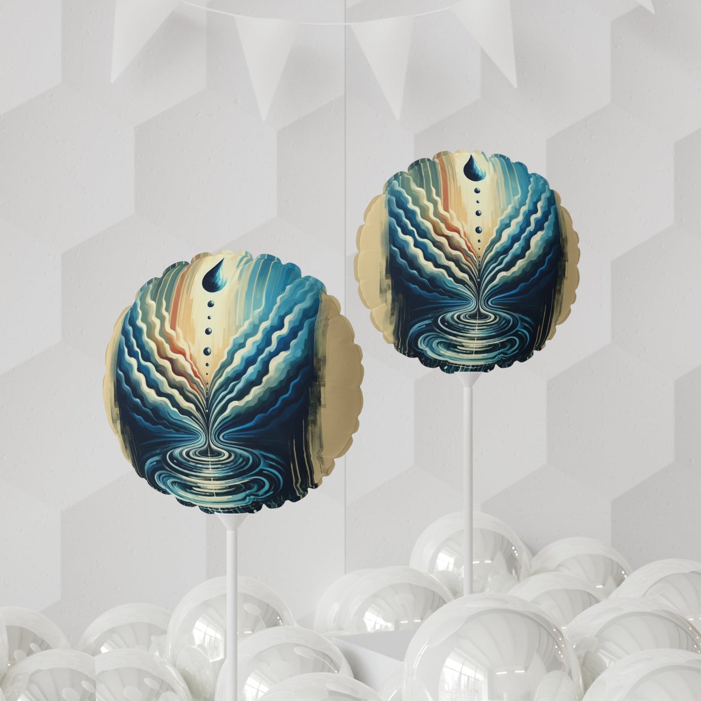 Ripple Effect Abstract Balloon (Round and Heart-shaped), 11" - ATUH.ART