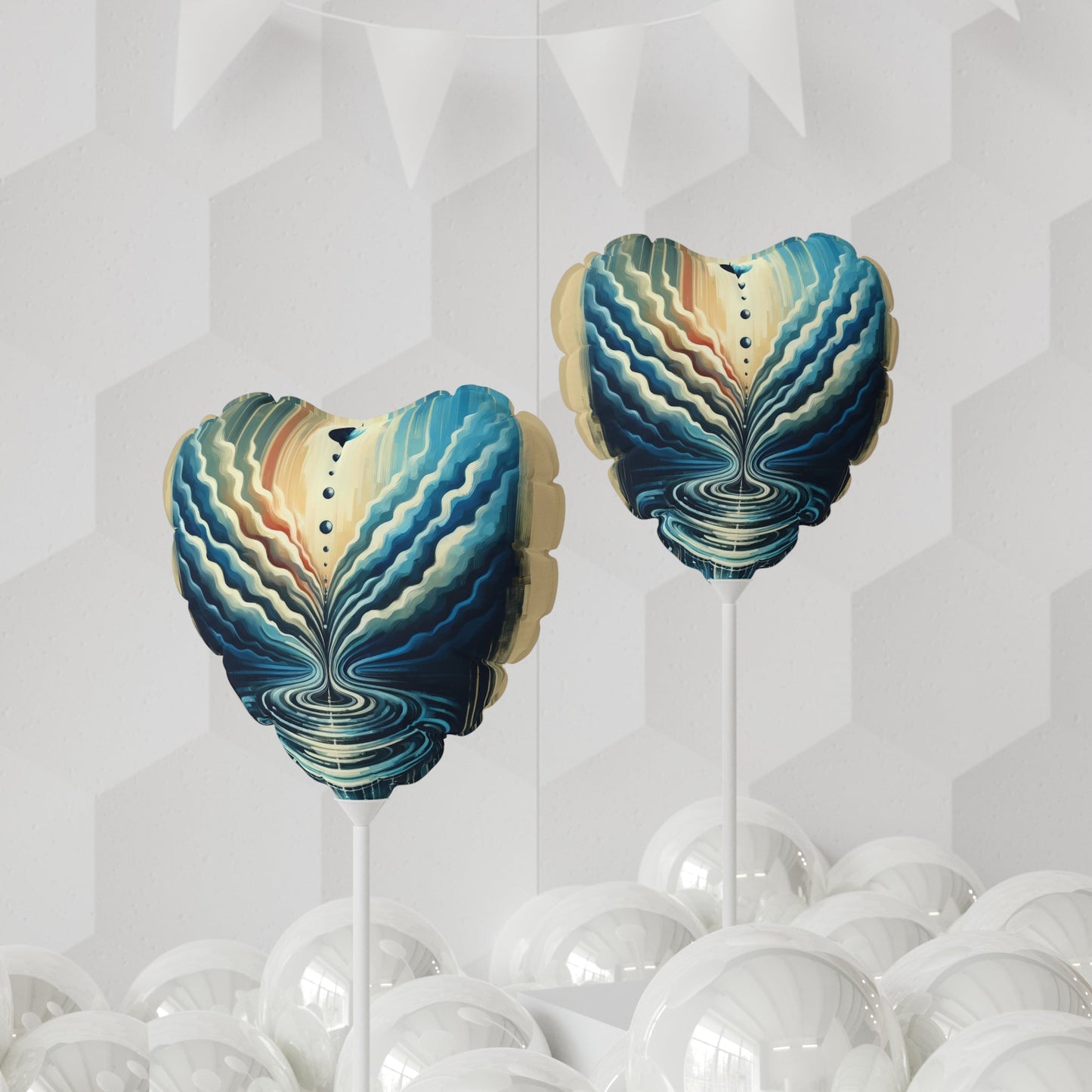 Ripple Effect Abstract Balloon (Round and Heart-shaped), 11" - ATUH.ART