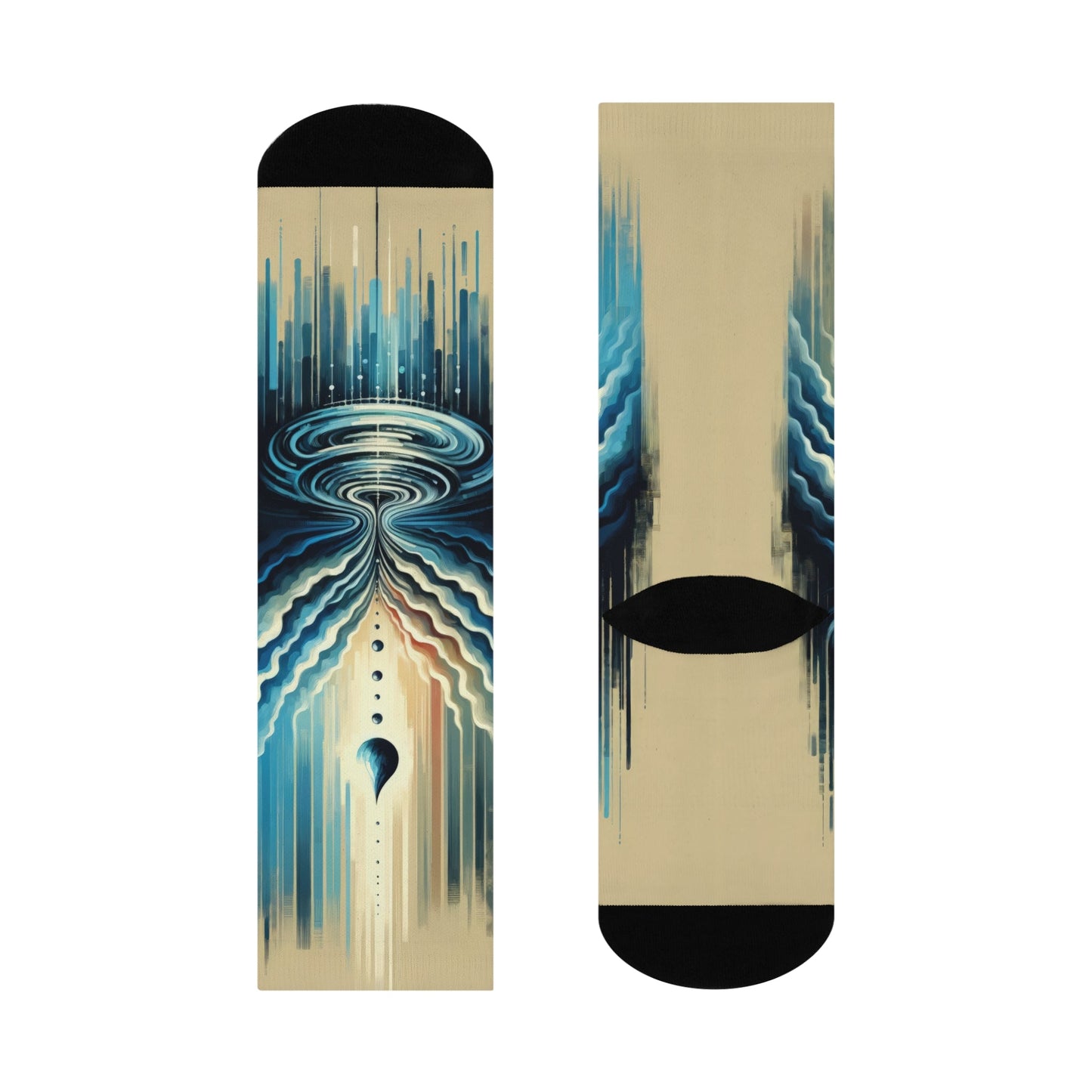 Ripple Effect Abstract Cushioned Crew Socks - ATUH.ART