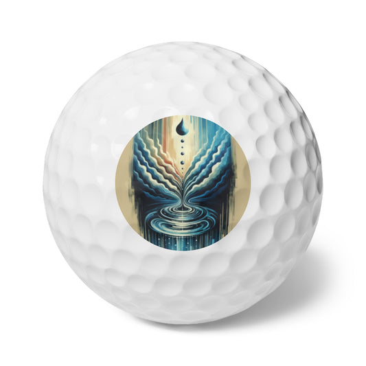 Ripple Effect Abstract Golf Balls, 6pcs - ATUH.ART