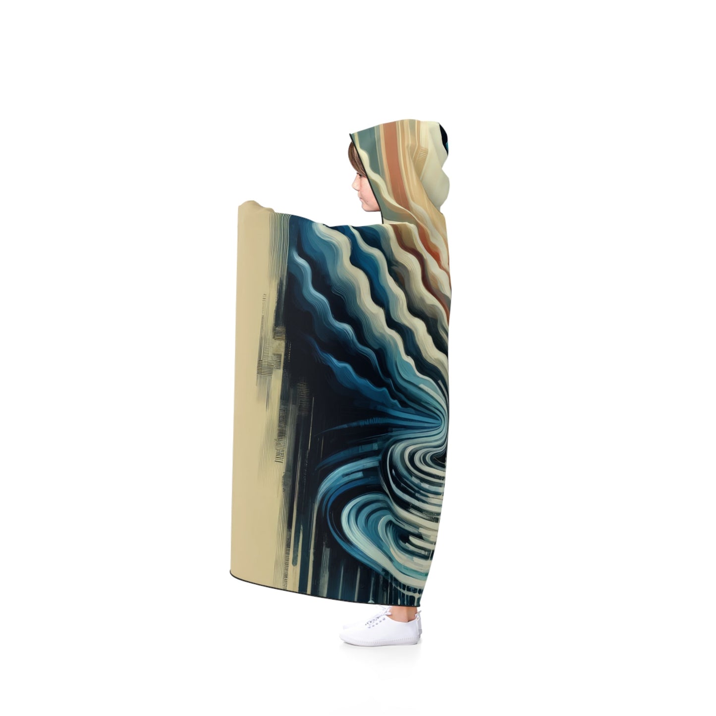 Ripple Effect Abstract Hooded Blanket - ATUH.ART