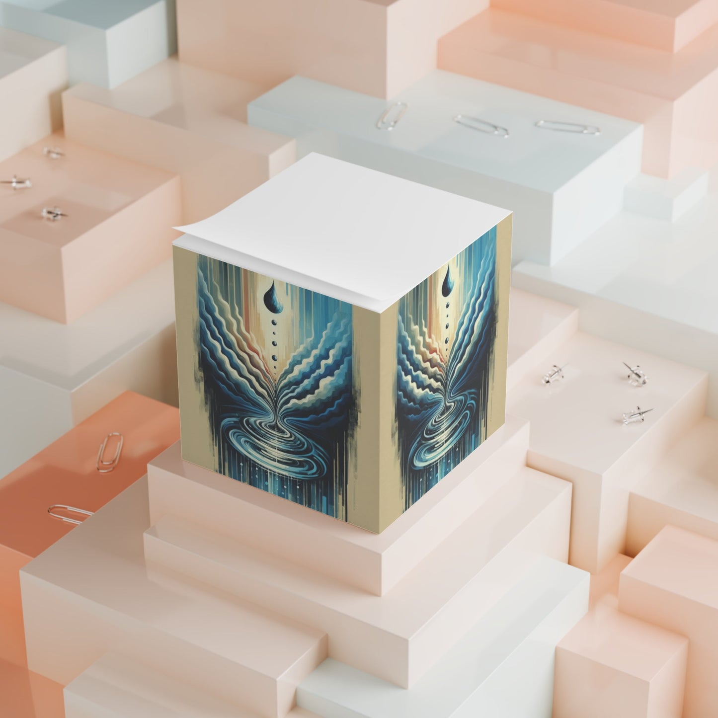 Ripple Effect Abstract Note Cube - ATUH.ART