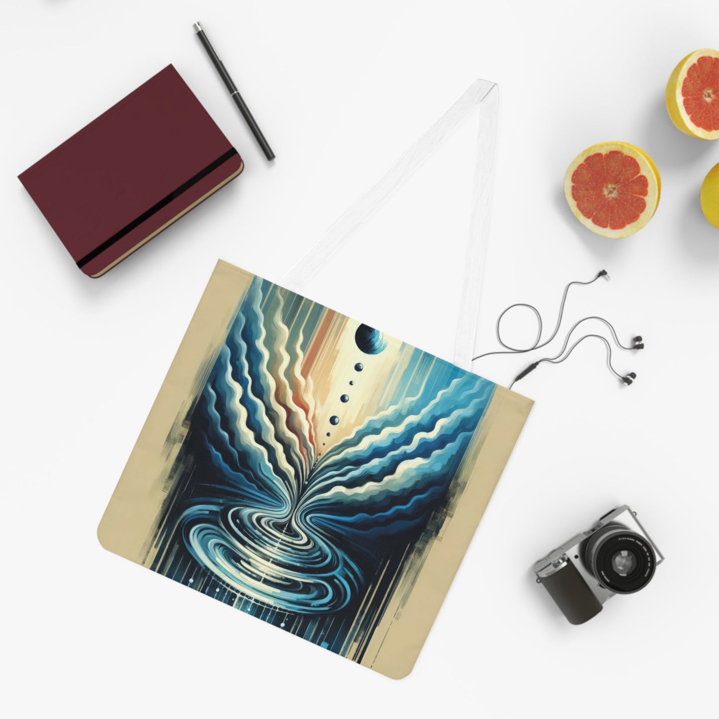 Ripple Effect Abstract Shoulder Tote Bag (AOP) - ATUH.ART