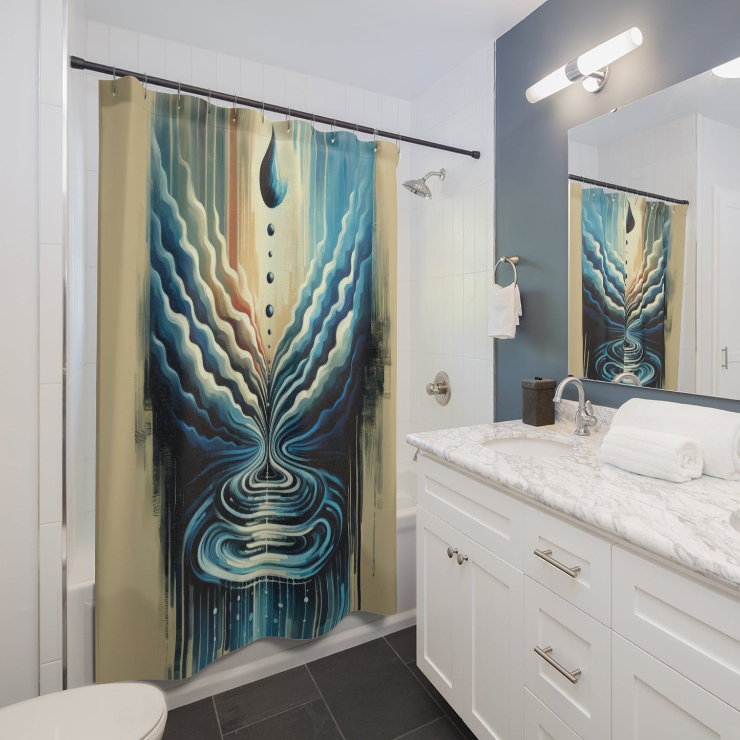 Ripple Effect Abstract Shower Curtains - ATUH.ART