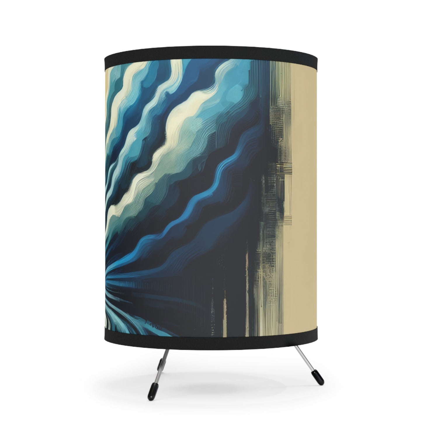 Ripple Effect Abstract Tripod Lamp with High-Res Printed Shade, US\CA plug - ATUH.ART