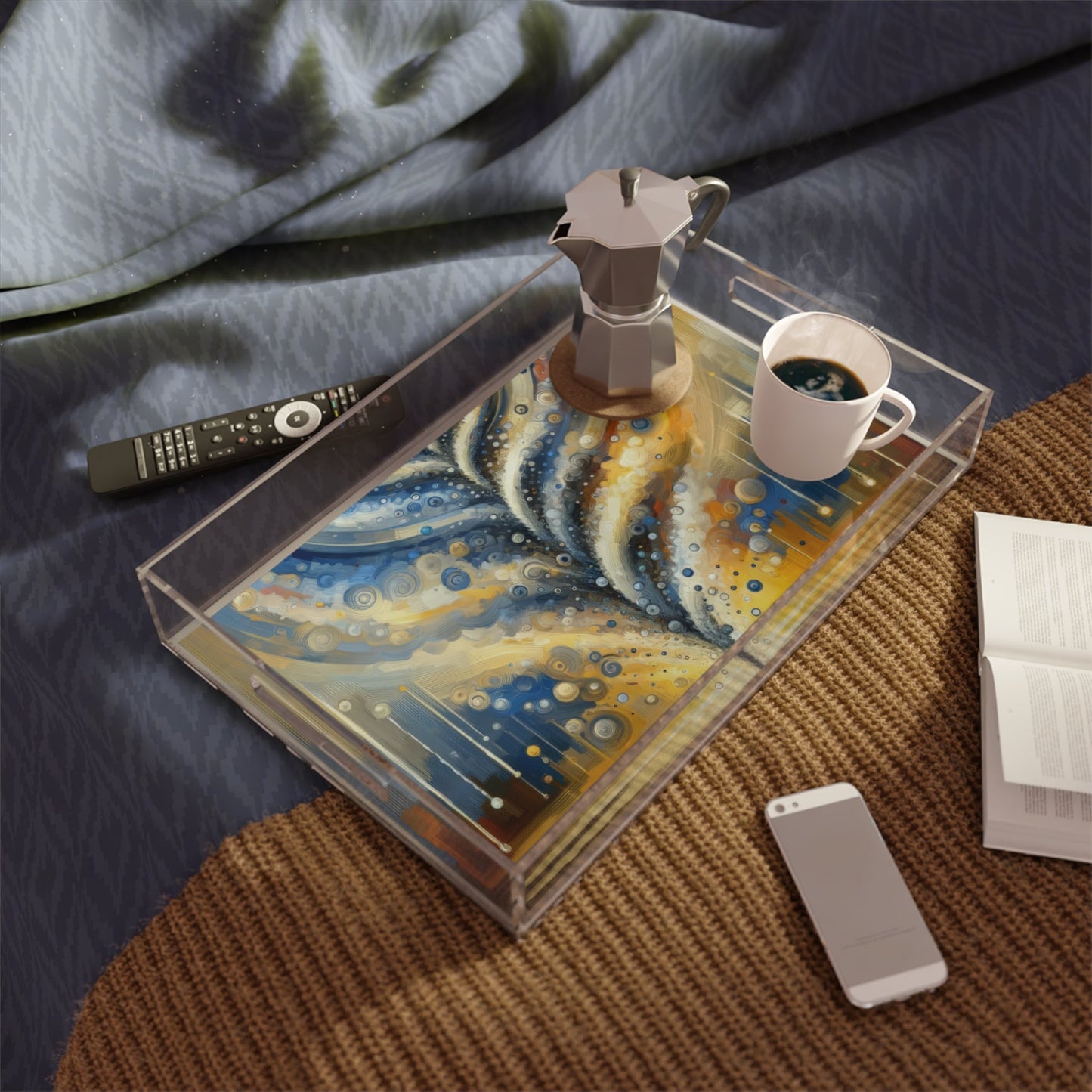 Ripple Effect Abstraction Acrylic Serving Tray - ATUH.ART