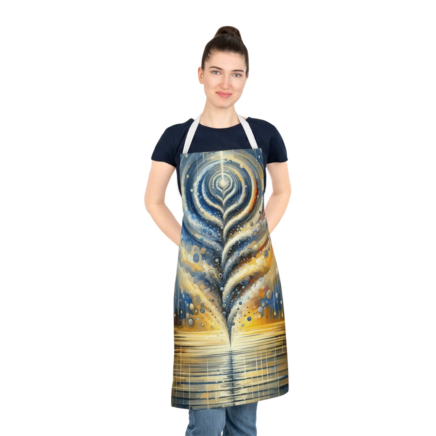 Ripple Effect Abstraction Adult Apron (AOP) - ATUH.ART