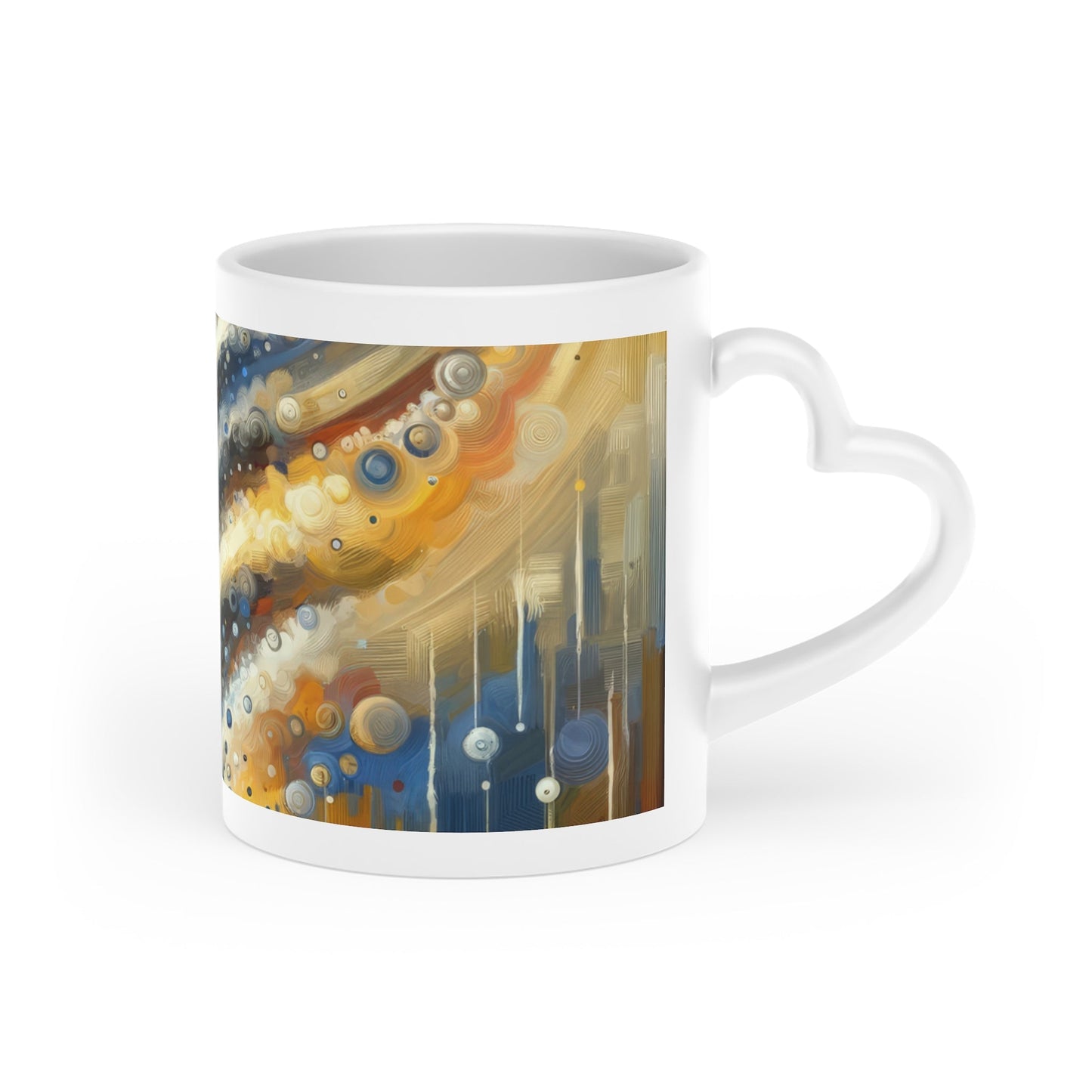 Ripple Effect Abstraction Heart-Shaped Mug - ATUH.ART