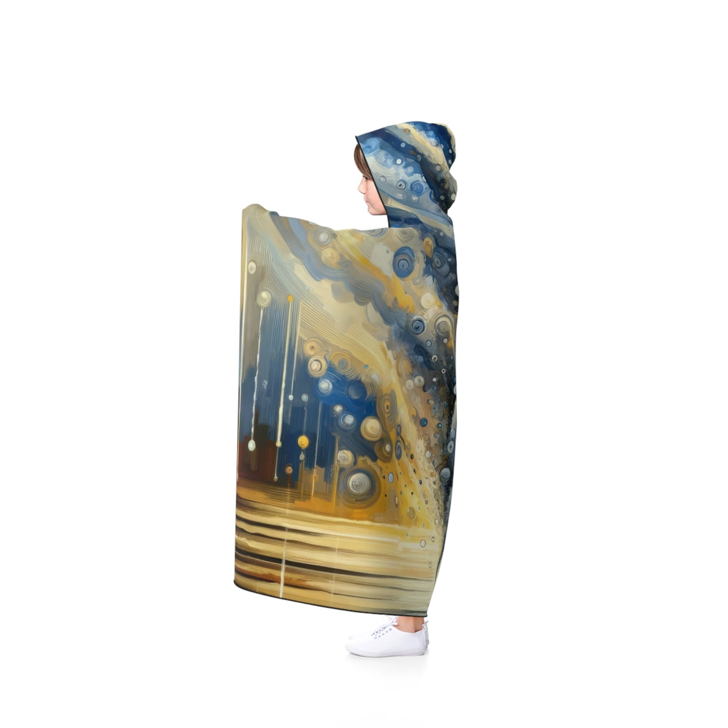 Ripple Effect Abstraction Hooded Blanket - ATUH.ART