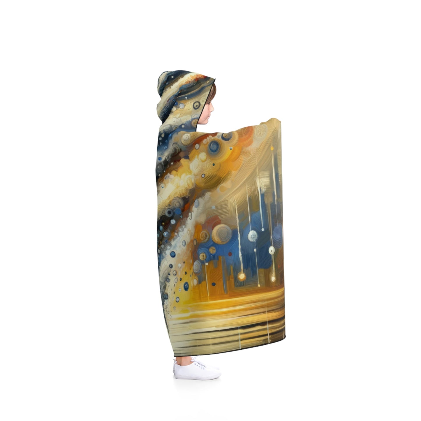 Ripple Effect Abstraction Hooded Blanket - ATUH.ART