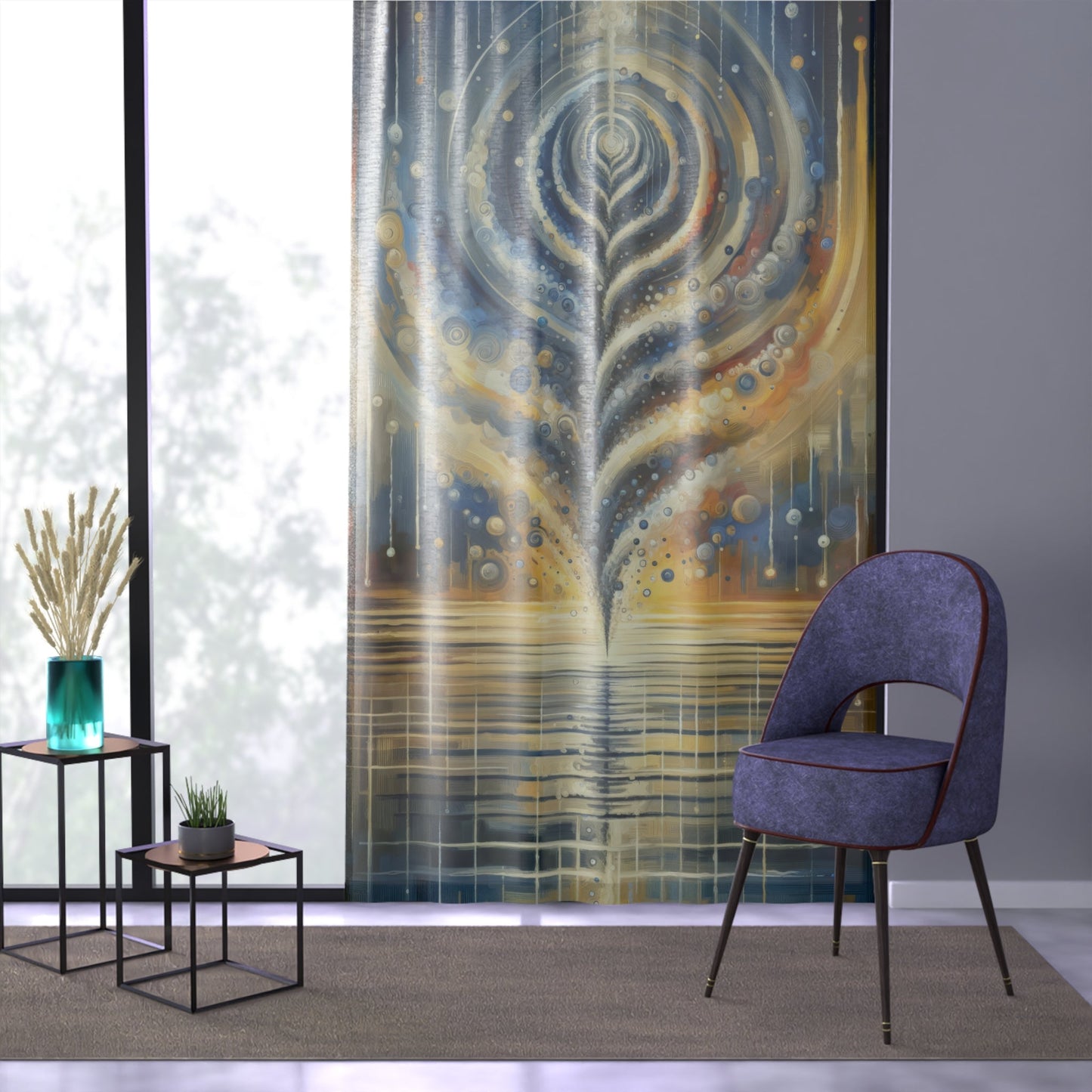 Ripple Effect Abstraction Window Curtain - ATUH.ART