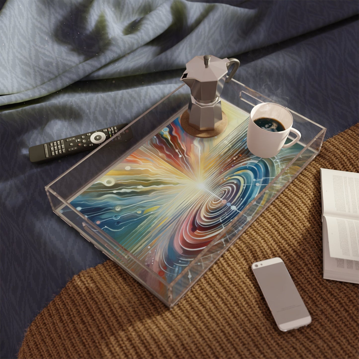 Rippling Community Dynamics Acrylic Serving Tray - ATUH.ART