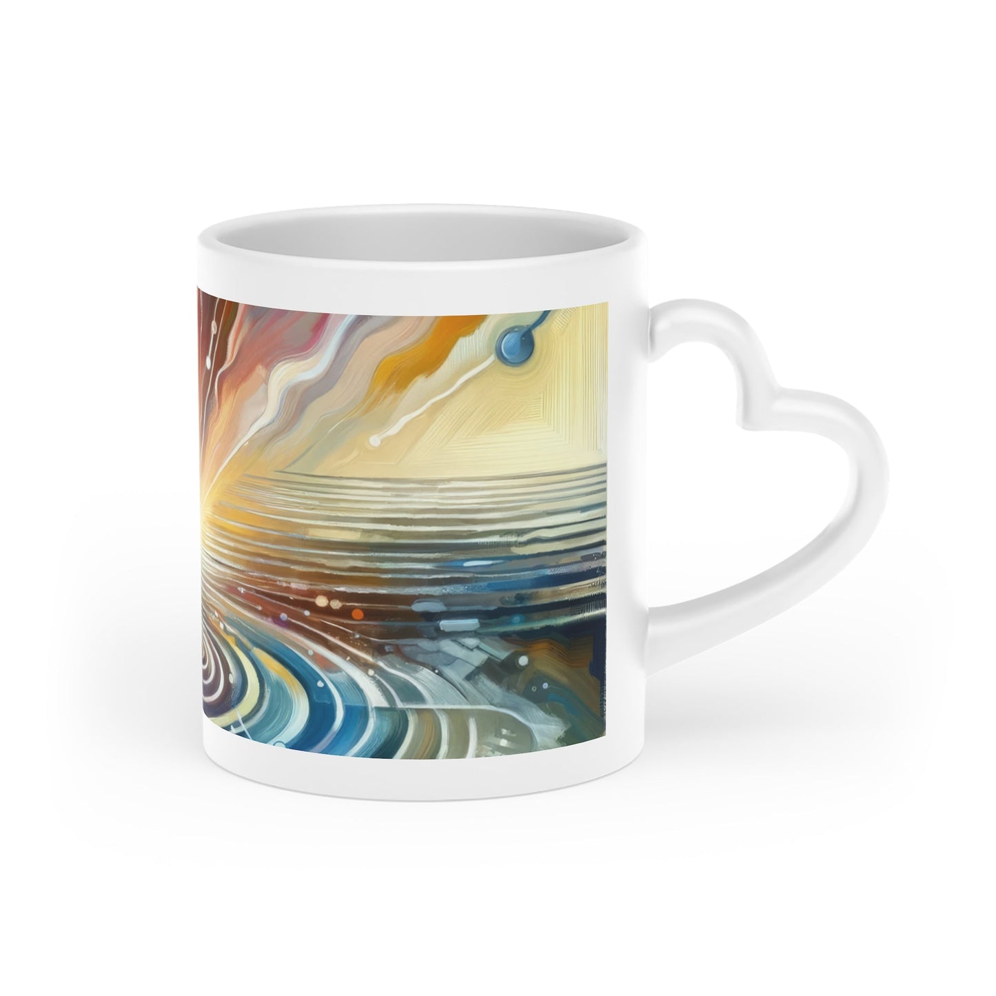 Rippling Community Dynamics Heart-Shaped Mug - ATUH.ART
