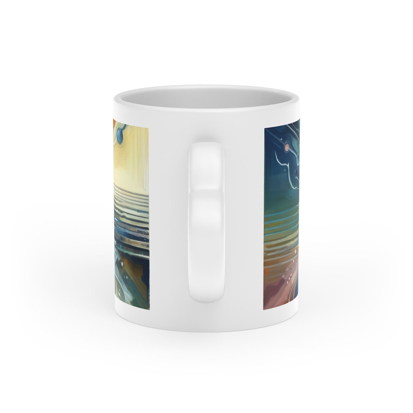 Rippling Community Dynamics Heart-Shaped Mug - ATUH.ART