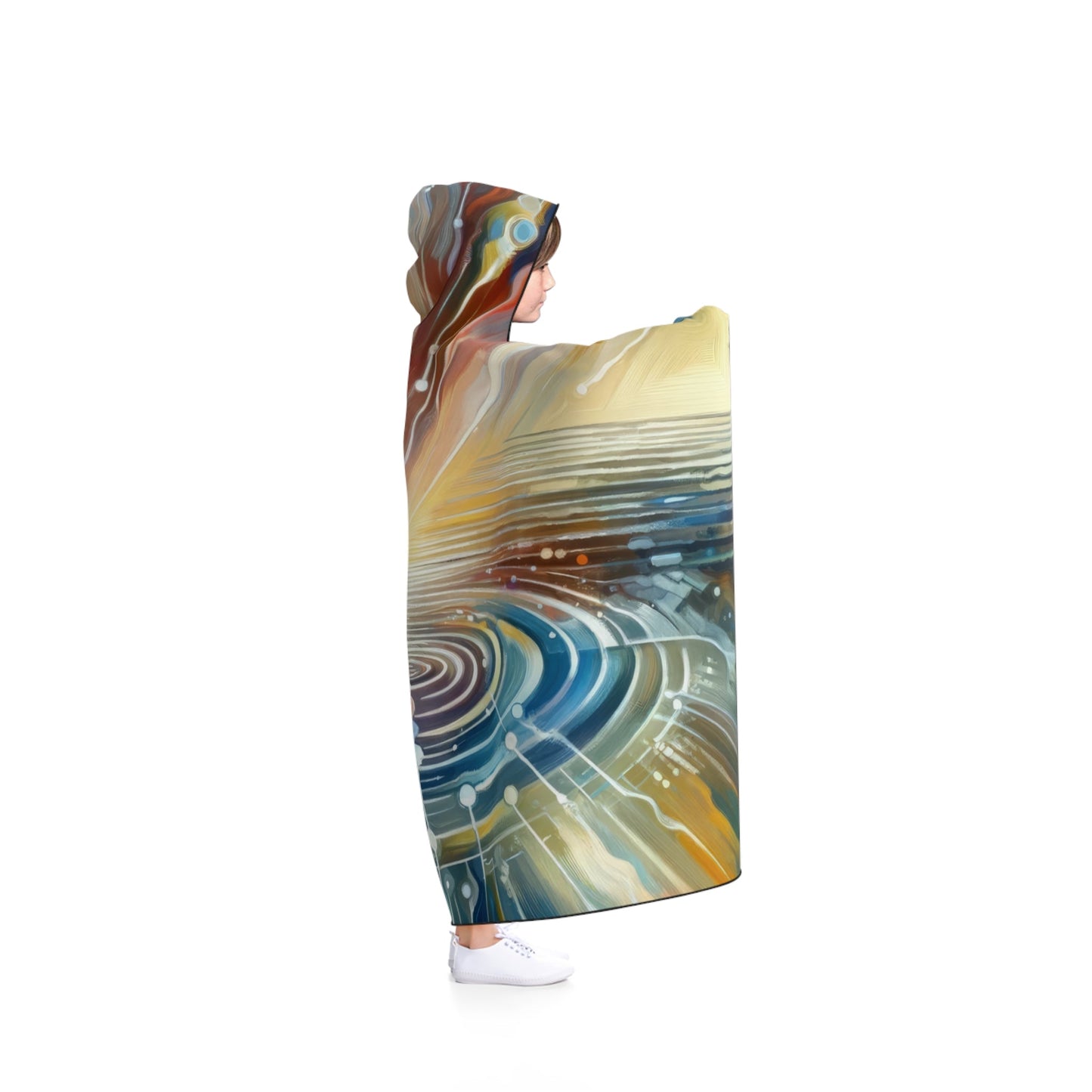 Rippling Community Dynamics Hooded Blanket - ATUH.ART