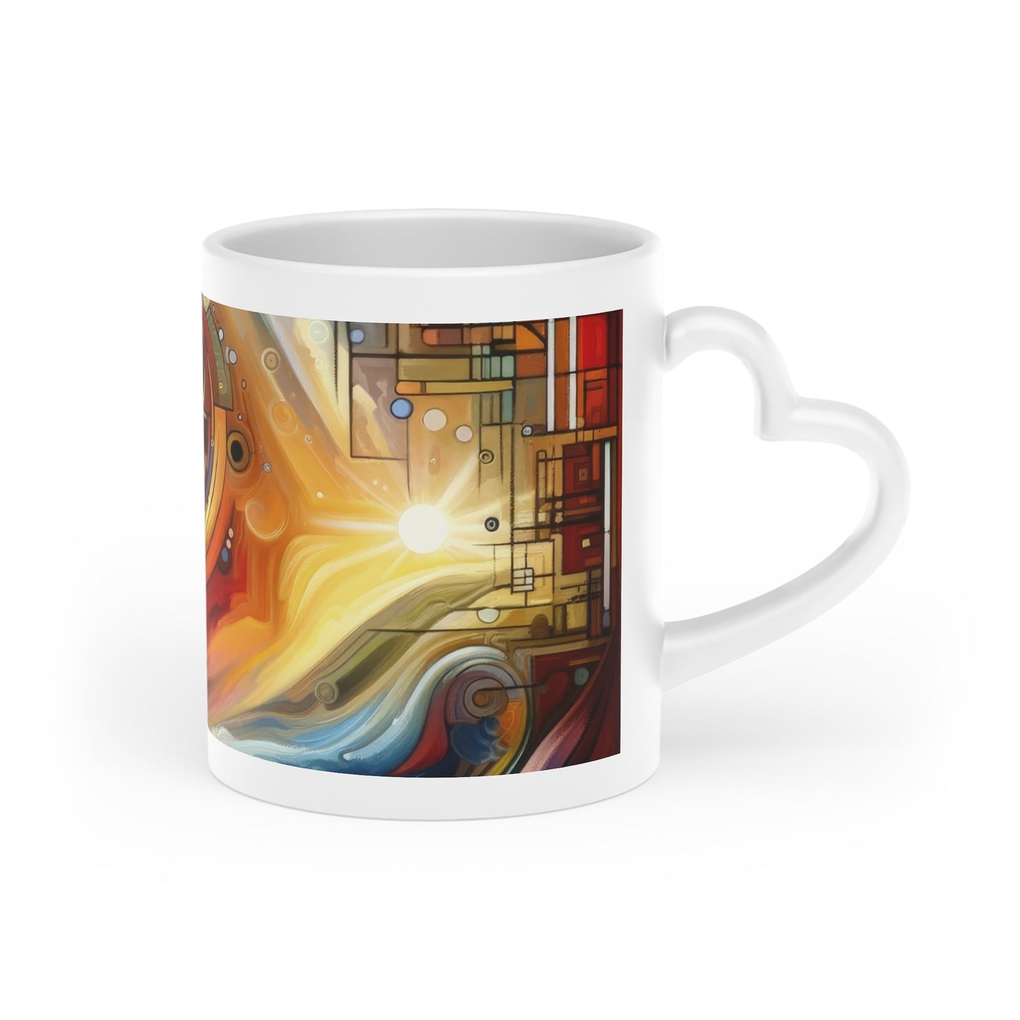 Ritualistic Growth Symphony Heart-Shaped Mug - ATUH.ART