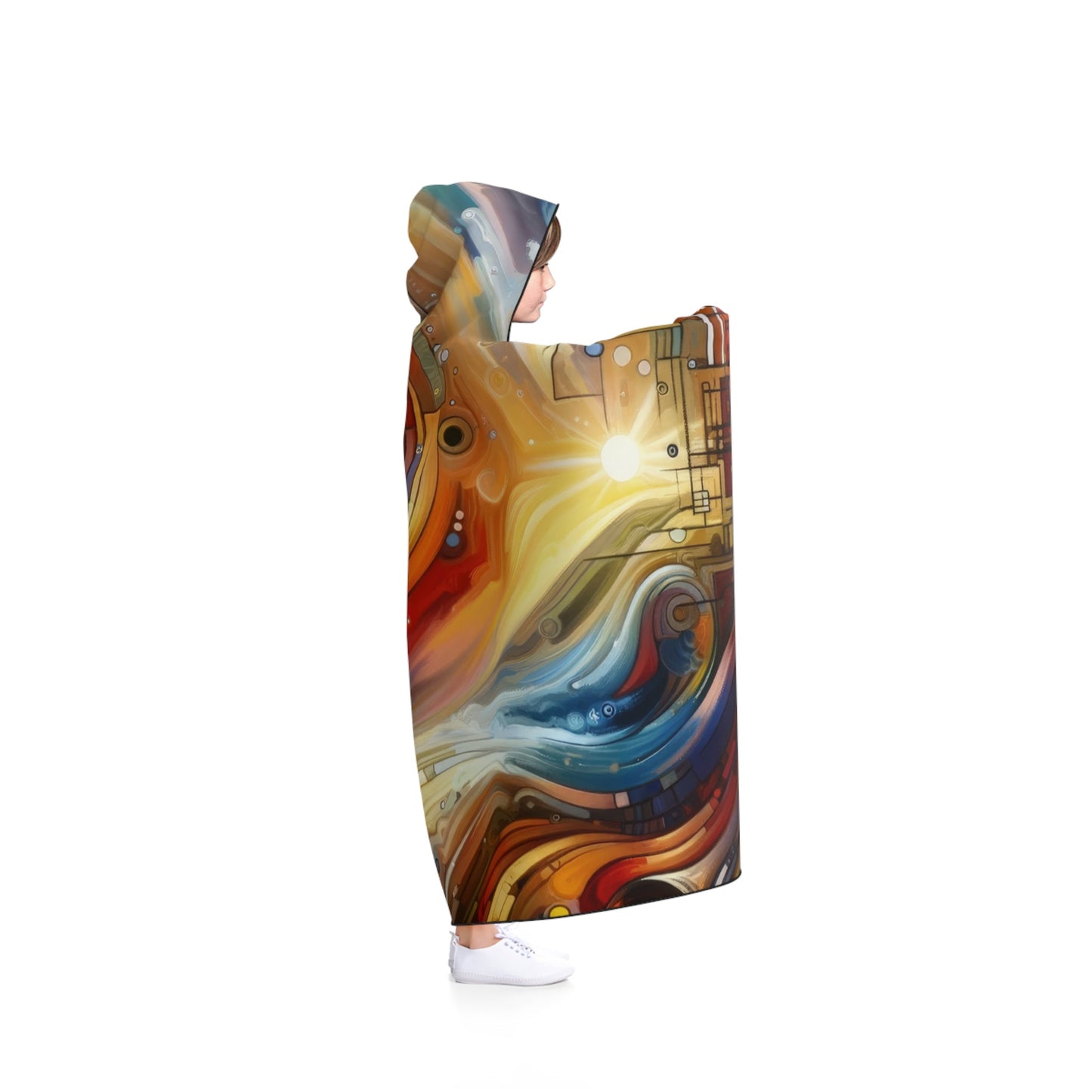 Ritualistic Growth Symphony Hooded Blanket - ATUH.ART
