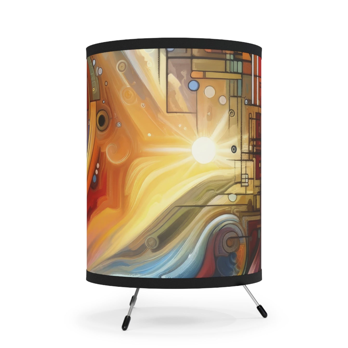 Ritualistic Growth Symphony Tripod Lamp with High-Res Printed Shade, US\CA plug - ATUH.ART