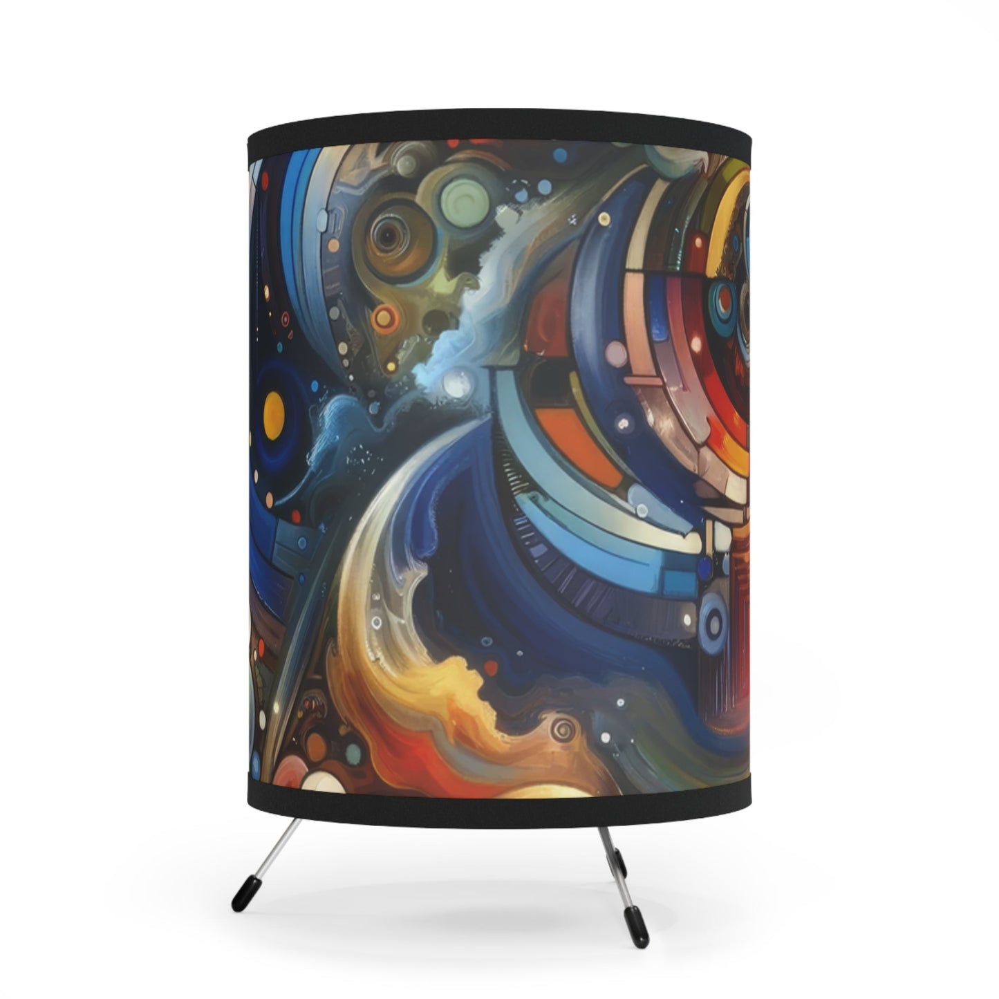 Ritualistic Growth Symphony Tripod Lamp with High-Res Printed Shade, US\CA plug - ATUH.ART