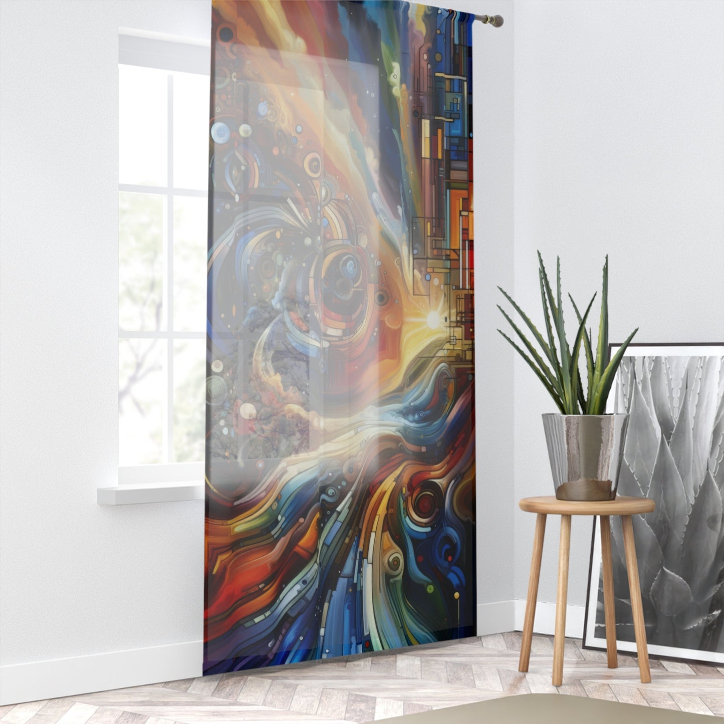 Ritualistic Growth Symphony Window Curtain - ATUH.ART