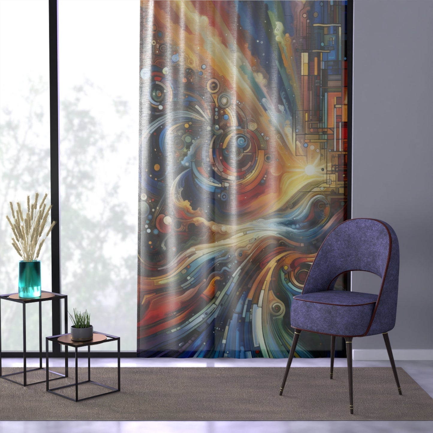 Ritualistic Growth Symphony Window Curtain - ATUH.ART