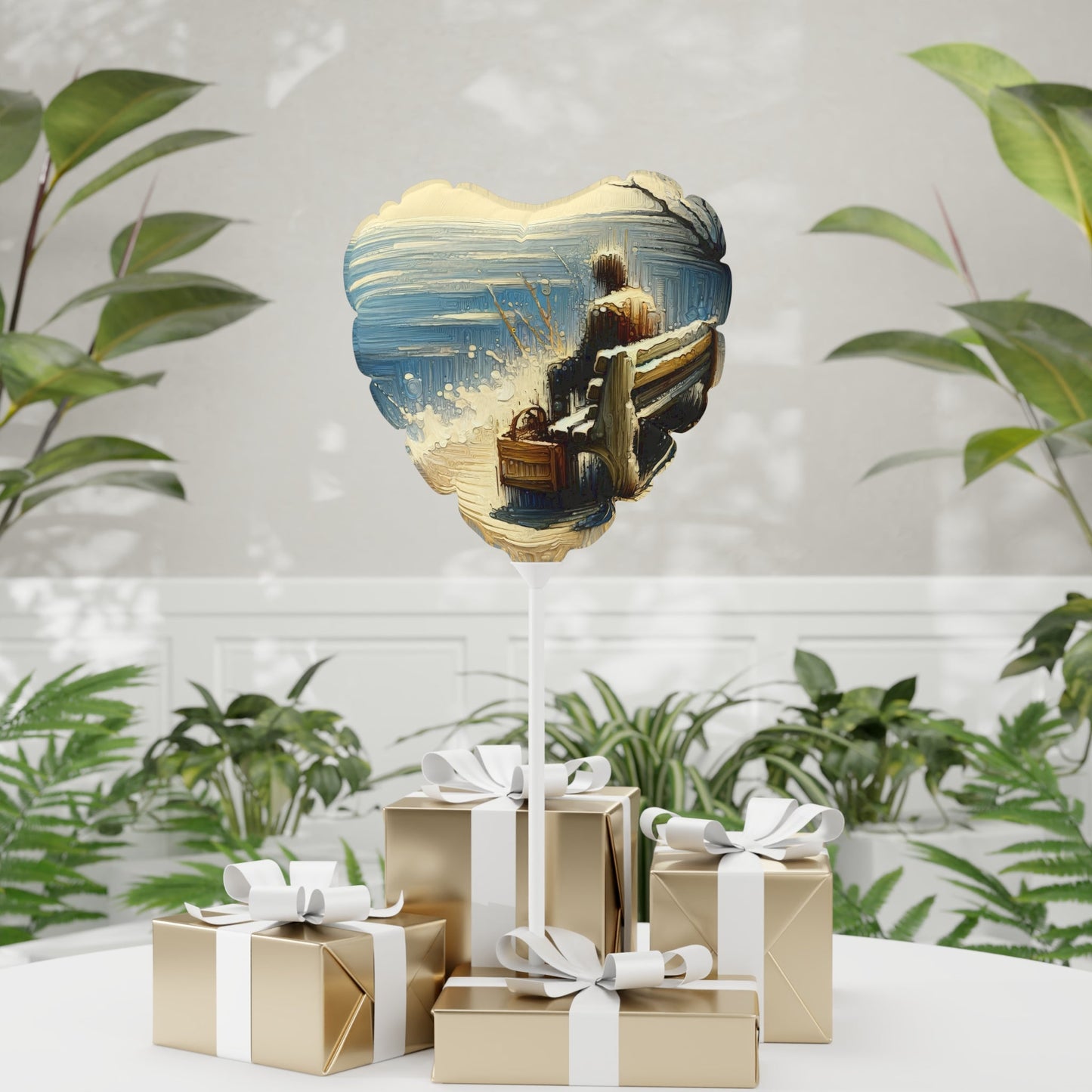 Seaside Solitude Tachism Balloon (Round and Heart-shaped), 11" - ATUH.ART